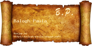 Balogh Paula névjegykártya